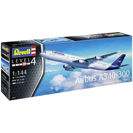Plastic ModelKit letadlo 03803 - A340-300 Lufthansa New Livery (1:144)