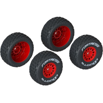 Arrma kolo s pneu dBoots FORTRESS, disk červený (4)