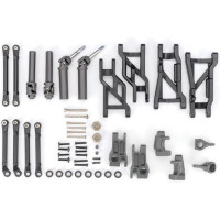 Extreme Heavy Duty felfüggesztéskészlet - szürke, nehéz munkára. Frissítse fel a Slash 2WD és a Raptor 2WD szabadonálló részeit. A készlet egyes részei tartós anyagokból készültek.