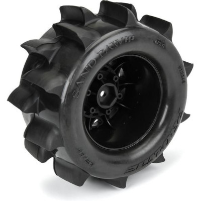 Pro-Line kolo 1:10, pneu 2.8" Sand Paw HP Belted, disk černý Raid 12/14mm (2)