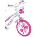 DINO Bikes - Dětské kolo 14" Flappy růžové