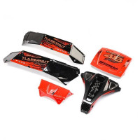 Pótalkatrész Losi 8ight-X Super Lasernut Buggy RC modellautóhoz: festett karosszériaelemek.