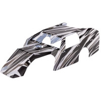 Traxxas Slash Mudboss ProGraphix karosszéria, matricás ívvel együtt. Festést igényel. Válassza ki a saját színezését, használja az előre nyomtatott grafikákat, hogy saját színes kreációkat hozzon létre. Azonnali professzionális eredmények! A karosszéria teljes mértékben le van vágva, előre kifúrt lyukakkal. Védő overspray fólia.