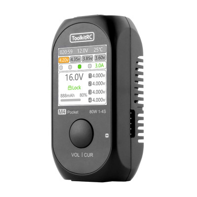 ToolkitRC M4 Pocket LiPo 1-4S 5A Charger DC 7-25V USB-C