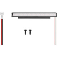 Fényrámpa 20 fehér LED-del, nagy fényerővel RC autókhoz. Tápegység 5 V, fogyasztás 30-40 mA. 20 cm-es tápkábel micro JST csatlakozóval. Rámpa hossza 70 mm.