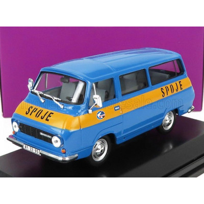 ABREX ŠKODA 1203 MINIBUS POSTE SPOJE 1974 - BLUE YELLOW 1/43