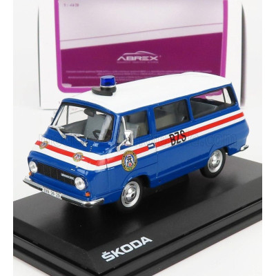 ABREX ŠKODA 1203 MINIBUS BZS POLICE 1974 - BLUE WHITE 1/43