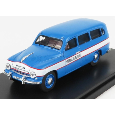 ABREX ŠKODA 1201 SW STATION WAGON VEREJNA BEZPECNOST POLICE 1956 - BLUE WHITE 1/43