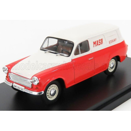 ABREX ŠKODA 1202 VAN MASO 1965 - RED WHITE 1/43
