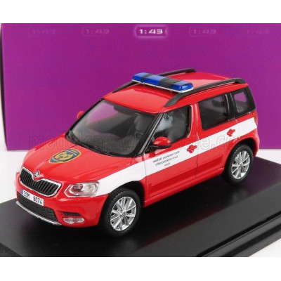 ABREX ŠKODA YETI SUV FACELIFT (RESTYLING) FIRE ENGINE 2013 - RED WHITE 1/43
