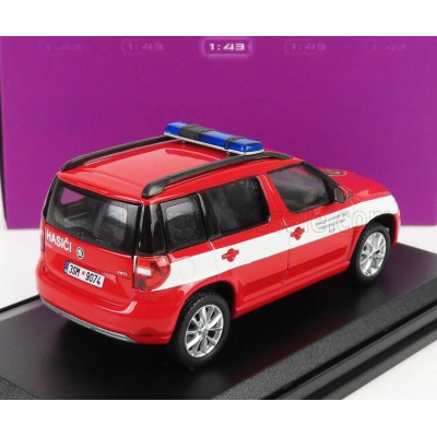 ABREX ŠKODA YETI SUV FACELIFT (RESTYLING) FIRE ENGINE 2013 - RED WHITE 1/43