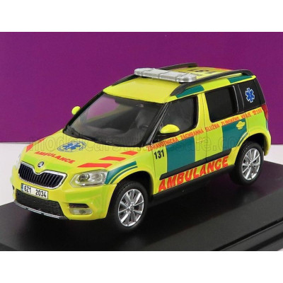 ABREX ŠKODA YETI SUV FACELIFT (RESTYLING) AMBULANCE 2013 - YELLOW GREEN 1/43