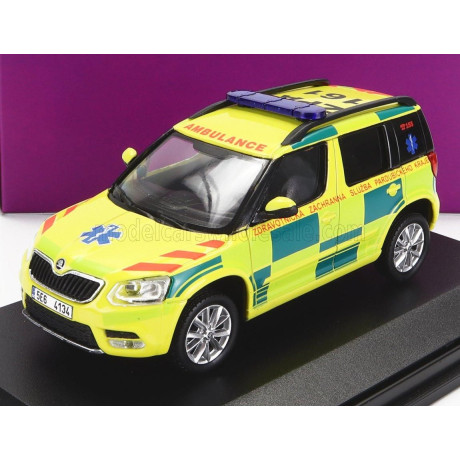 ABREX ŠKODA YETI SUV FACELIFT (RESTYLING) AMBULANCE 2013 - YELLOW GREEN 1/43