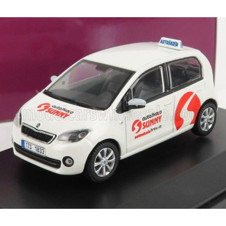 ABREX ŠKODA CITIGO 3-DOORS AUTOSCUOLA SUNNY 1999 - WHITE RED 1/43