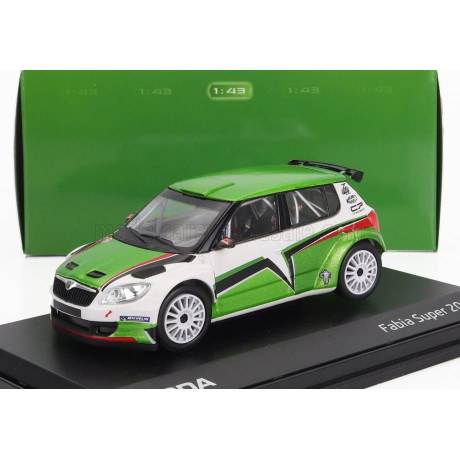 ABREX ŠKODA FABIA II FL S2000 N 0 ŠKODA MOTORSPORT DESIGN RALLY 2011 - GREEN WHITE 1/43