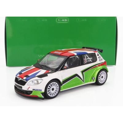ABREX ŠKODA FABIA II FL S2000 N 0 ŠKODA MOTORSPORT UK DESIGN RALLY 2011 A.MIKKELSEN - O.FLOENE - GREEN WHITE 1/43