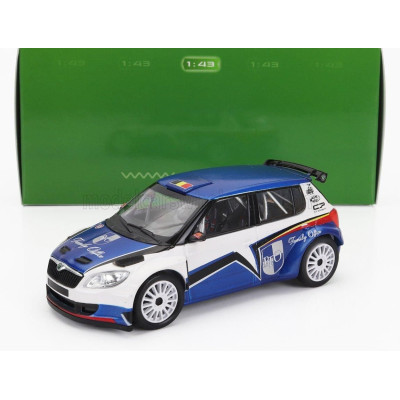 ABREX ŠKODA FABIA II FL S2000 N 0 ŠKODA MOTORSPORT LOIX DESIGN RALLY 2010 - BLUE MET WHITE 1/43