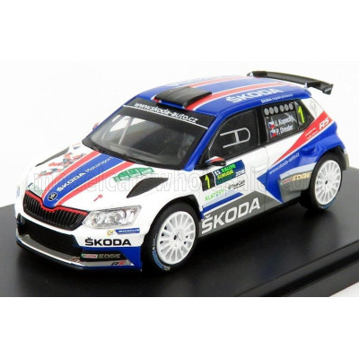 ABREX ŠKODA FABIA III R5 N 1 RALLY SUMAVA 2018 J.KOPECKY - P.DRESLER - WHITE BLUE RED 1/43