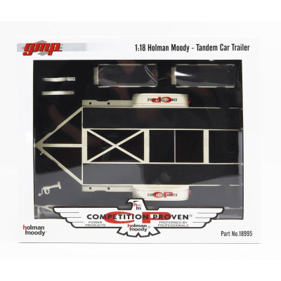 ACME MODELS ACCESSORIES CARRELLO TRASPORTO AUTO 2-ASSI - CAR TRANSPORTER TRAILER HOLMAN MOODY - CAR NOT INCLUDED - CREAM BLACK 1