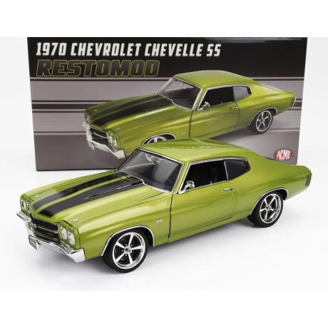 ACME MODELS CHEVROLET CHEVELLE SS COUPE RESTOMOD 1970 - GREEN MET 1/18