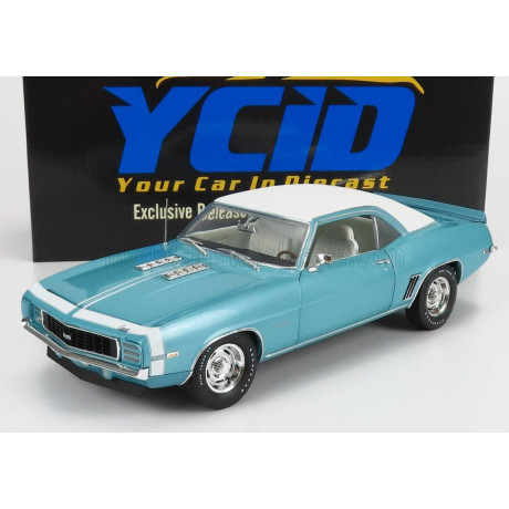 ACME MODELS CHEVROLET CAMARO RS350 COUPE 1969 - LIGHT BLUE MET WHITE 1/18