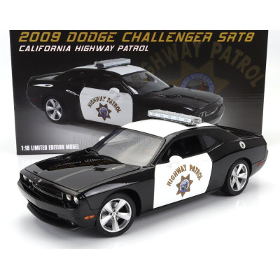 ACME MODELS DODGE CHALLENGER SRT8 COUPE POLICE HIGHWAY PATROL 2009 - BLACK WHITE 1/18
