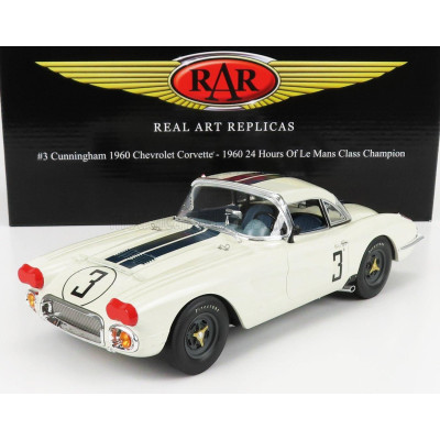 ACME MODELS CHEVROLET CORVETTE C1 COUPE 4.6L V8 TEAM B.S. CUNNINGHAM N 3 WINNER CLASS 24h MANS 1960 J.FITCH - B.GROSSMAN - WHITE