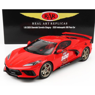 ACME MODELS CHEVROLET CORVETTE C8 OFFICAL PACE CAR INDIANAPOLIS 500 MILE RACE 2020 - RED 1/18