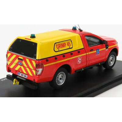 ALARME FORD USA RANGER PICK-UP CLOSED SDIS 45 SAPEURS POMPIERS 2017 - RED YELLOW WHITE 1/43