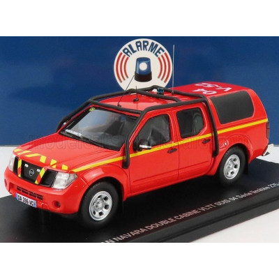 ALARME NISSAN NAVARA DOUBLE CABINE PICK-UP CLOSED VLTT SDIS 04 SAPEURS POMPIERS 2011 - RED YELLOW 1/43
