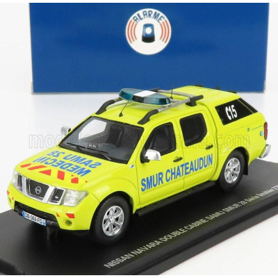 ALARME NISSAN NAVARA DOUBLE CABINE PICK-UP CLOSED SAMU 28 SMUR MEDECIN CHATEAUDUN AMBULANCE 2011 - YELLOW 1/43