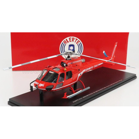 ALERTE AEROSPATIALE AS 350 HELICOPTER SECURITE CIVILE 1979 - RED 1/43