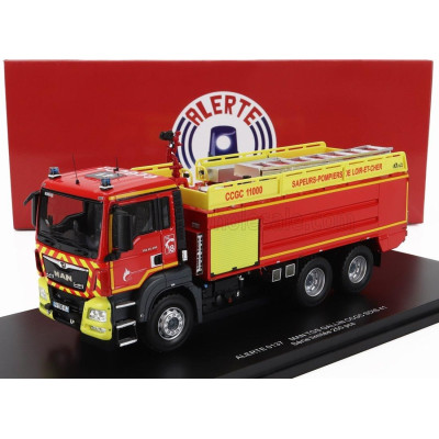 ALERTE MAN TGS 28.400 TANKER TRUCK GALLIN CCGC SDIS 41 SAPEURS POMPIERS DE LOIR ET CHER 2020 - RED YELLOW 1/43