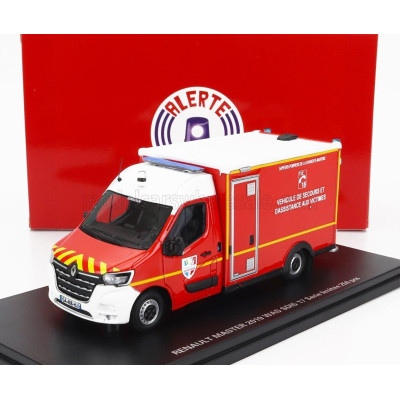ALERTE RENAULT MASTER VAN WAS SDIS 17 VEHICULE DE SECOURS ET D'ASSISTANCE AUX VICTIMES AMBULANCE SAPEURS POMPIER 2019 - RED WHIT