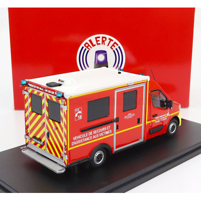 ALERTE RENAULT MASTER VAN WAS SDIS 47 VEHICULE DE SECOURS ET D'ASSISTANCE AUX VICTIMES AMBULANCE SAPEURS POMPIER 2019 - RED WHIT