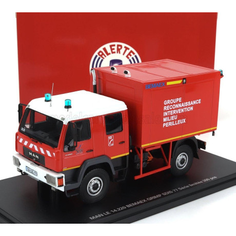 ALERTE MAN LE 14.220 TRUCK DOUBLE CABINE BEMAEX GRIMP SDIS 77 SAPEURS POMPIERS GROUPE RECONNAISSANCE INTERVENTION MILIEU PERILLE