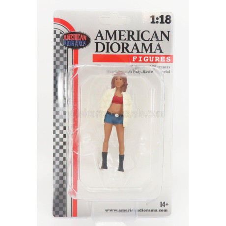 AMERICAN DIORAMA FIGURES GIRL HIP HOP - 3 - WHITE RED BLUE 1/18