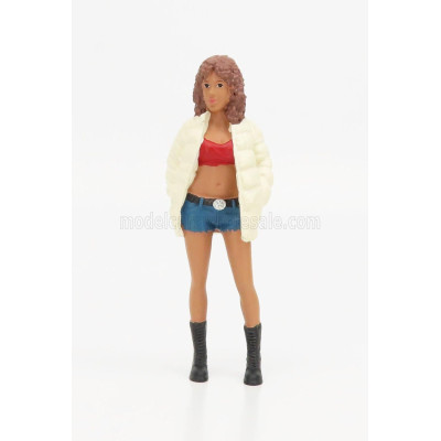 AMERICAN DIORAMA FIGURES GIRL HIP HOP - 3 - WHITE RED BLUE 1/18