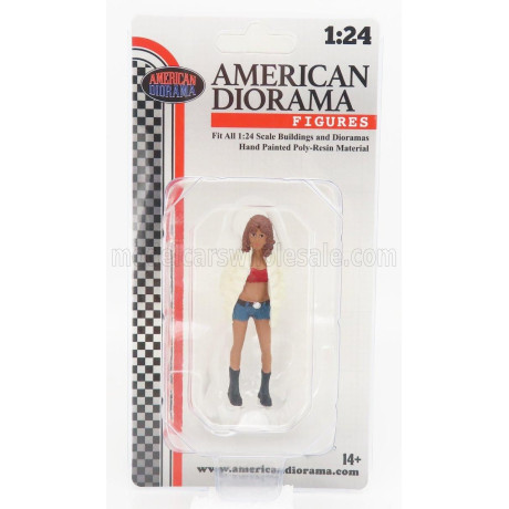 AMERICAN DIORAMA FIGURES GIRL HIP HOP - 3 - WHITE RED BLUE 1/24