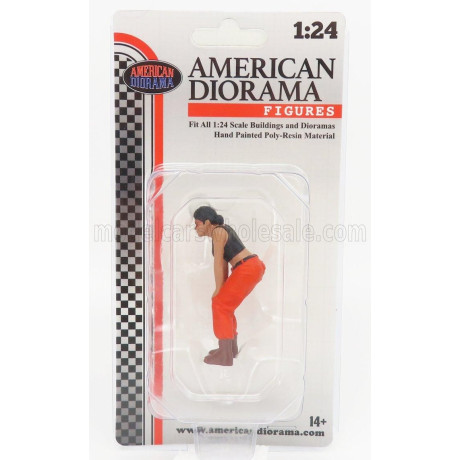 AMERICAN DIORAMA FIGURES GIRL HIP HOP - 4 - ORANGE BLACK 1/24