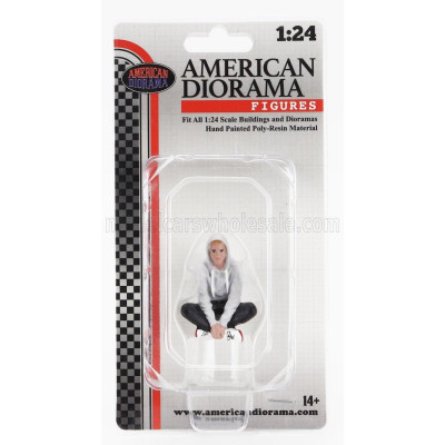 AMERICAN DIORAMA FIGURES MAN SITTING - GREY BLACK 1/24