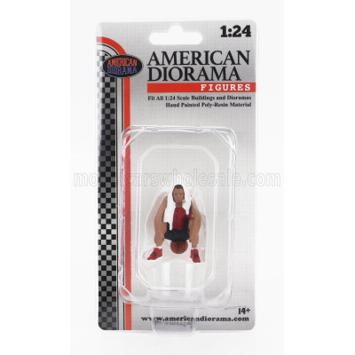 AMERICAN DIORAMA FIGURES MAN BASKETBALL - PINK RED BLACK 1/24