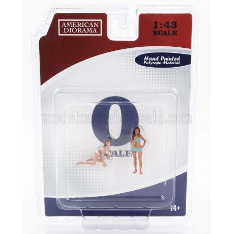 AMERICAN DIORAMA FIGURES SET 2X CAR WASH GIRLS - DOROTHY & BARBARA - VARIOUS 1/43