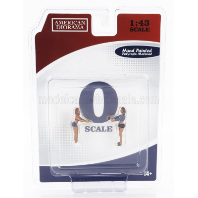 AMERICAN DIORAMA FIGURES SET 2X CAR WASH GIRLS - JESSICA & JENNIFER - VARIOUS 1/43