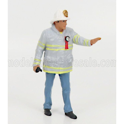 AMERICAN DIORAMA FIGURES FIREFIGHTERS - FIRE CAPTAIN - GREY BLUE 1/24