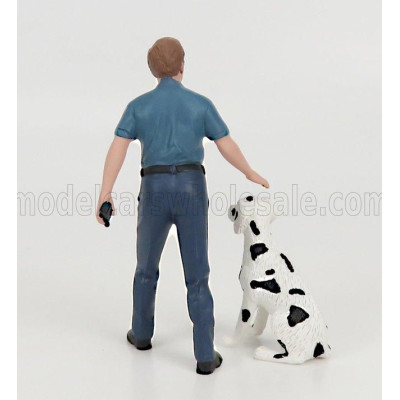 AMERICAN DIORAMA FIGURES FIREFIGHTERS - FIRE DOG TRAINING - 2 TONE BLUE 1/24