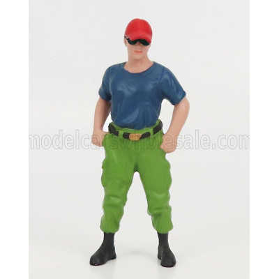 AMERICAN DIORAMA FIGURES FIREFIGHTERS - OFF DUTY - BLUE GREEN 1/24