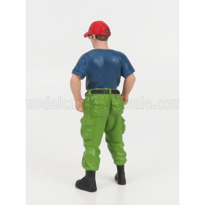 AMERICAN DIORAMA FIGURES FIREFIGHTERS - OFF DUTY - BLUE GREEN 1/24