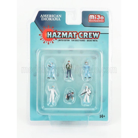 AMERICAN DIORAMA FIGURES SET 6X HAZMAT CREW FIGURE - VARIOUS 1/64