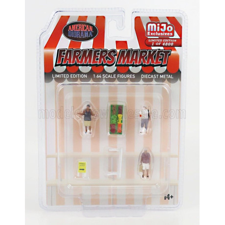 AMERICAN DIORAMA FIGURES SET - FARMERS MARKET - VARIOUS 1/64